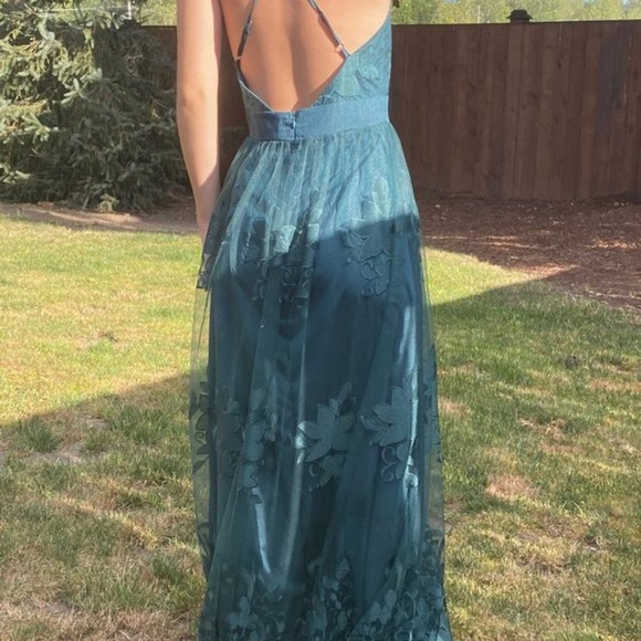 COPY - Teal lace formal gown bridal prom homecomi… - Picture 3 of 3